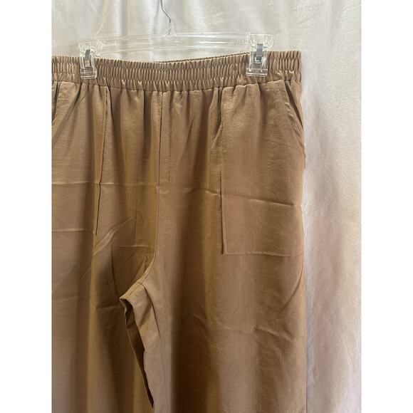 Feiersi Wide-Leg Tan Pants – Size Large - Picture 3 of 6